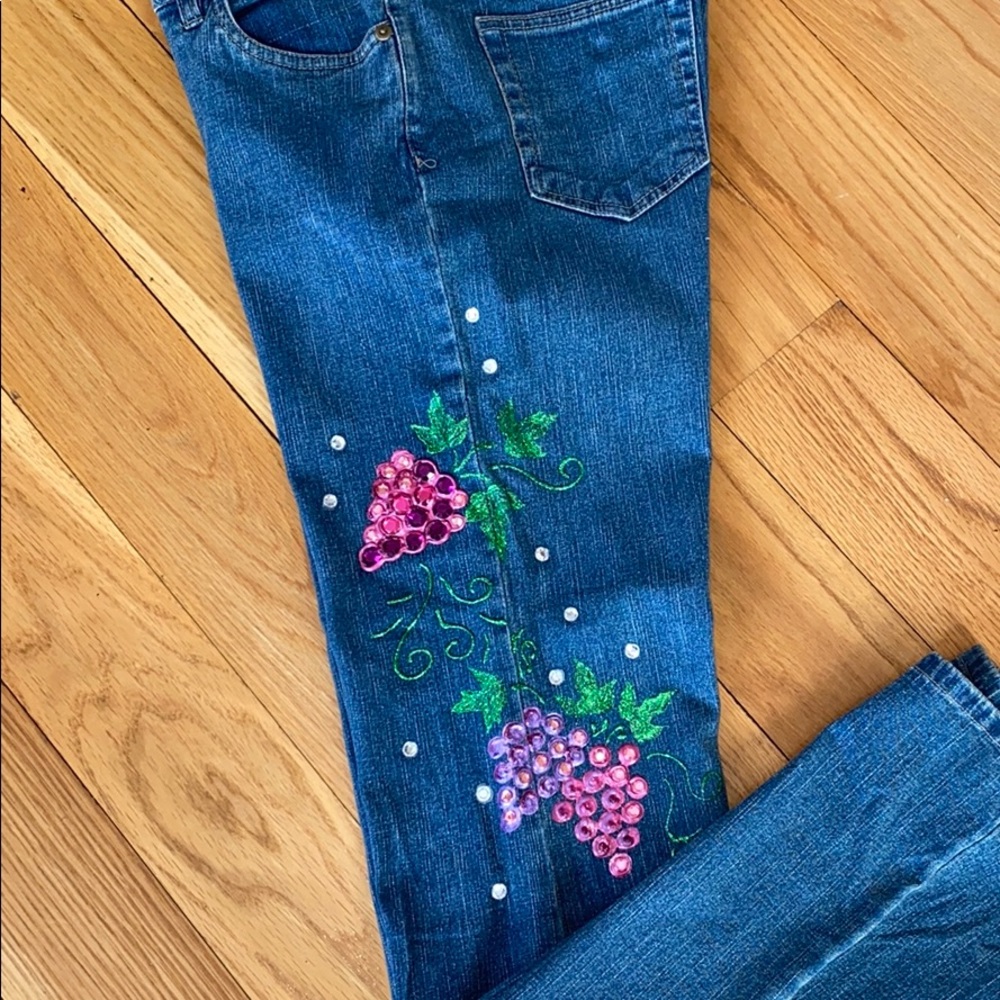 🍇 Rhinestone Jeans w/Tummy Control panel